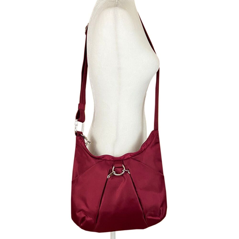 Travelon Red Anti-Theft Crossbody Bag with Circle Lock RFID Blocking 13" x 11"